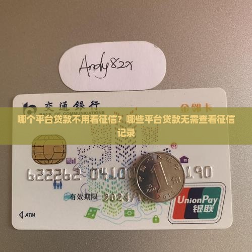哪个平台贷款不用看征信