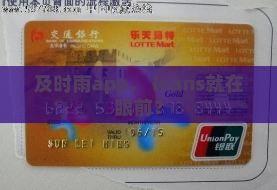 及时雨app贷款口子