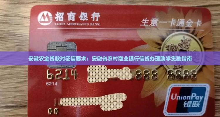 安徽农金贷款对征信要求
