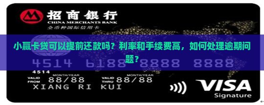 小赢卡贷款不给提前还款