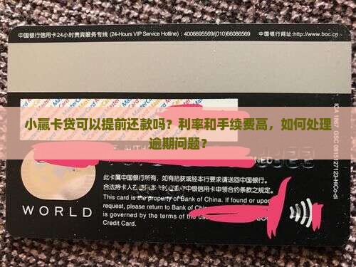 小赢卡贷款不给提前还款