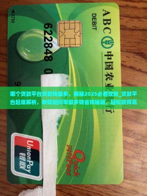 哪个贷款平台贷款钱最多