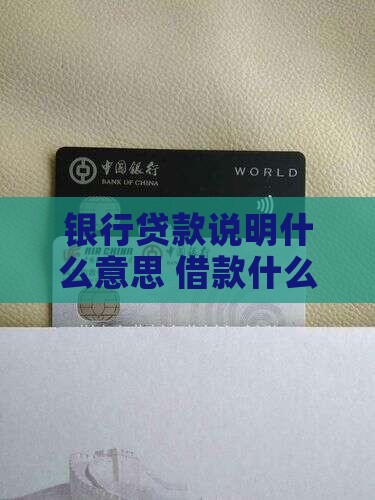 向银行贷款说明什么意思