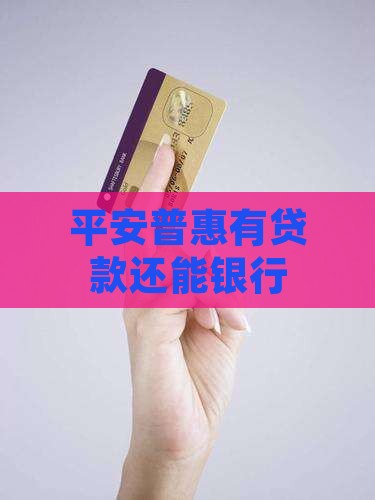 平安普惠有贷款还能银行