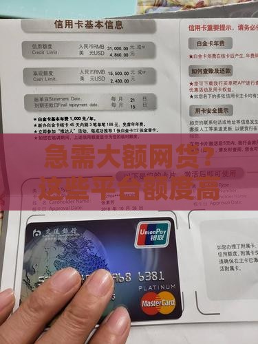 哪些网上贷款额度大点