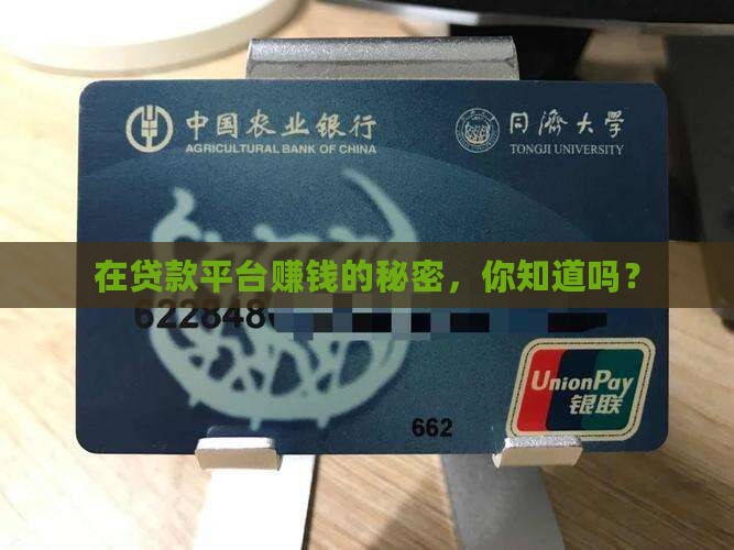 怎么在贷款平台赚钱