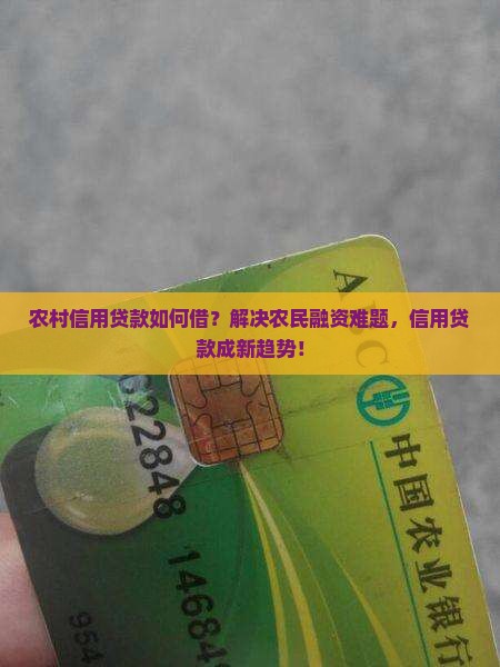农村的怎么借信用贷款