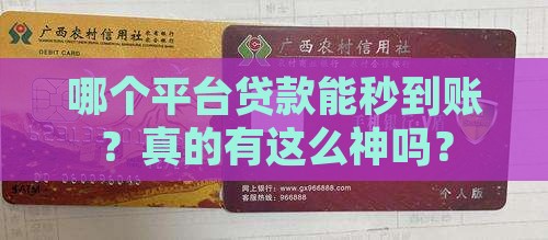 哪个平台贷款秒到账快