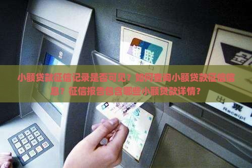 小额贷款征信能查到吗