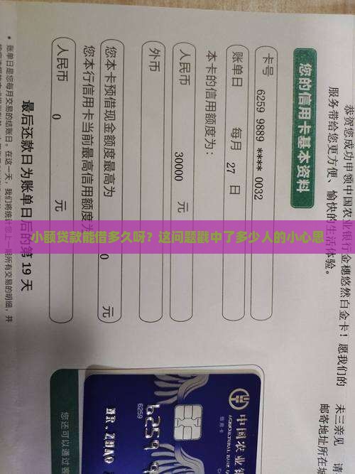 小贷的贷款期是多久啊