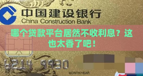 哪个贷款平台免利息
