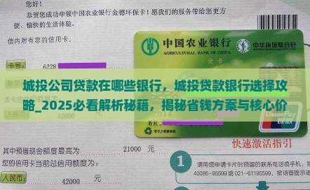 城投公司贷款在哪些银行