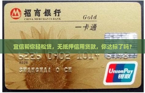 宜信无抵押信用贷款要求