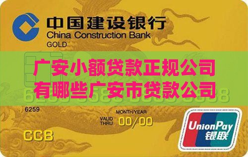 广安小额贷款正规公司