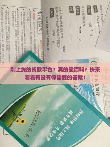 刚上线的贷款平台 刚上线的贷款平台