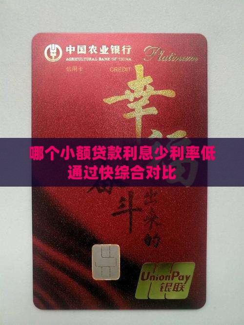 哪个小额贷款利息少