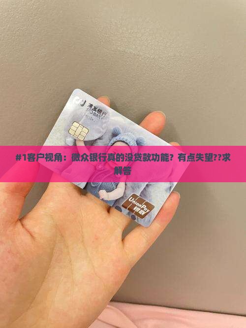 微众银行没有贷款功能吗