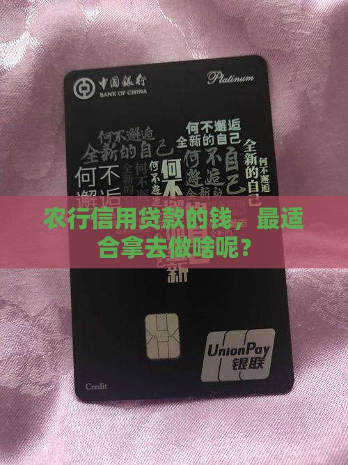 农行信用贷款适合做什么