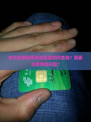 农村信用抵押贷款征信