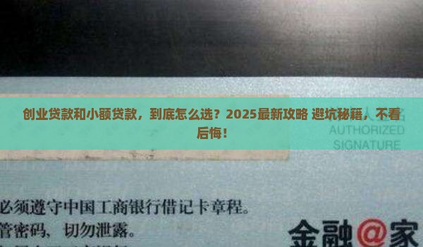 创业担保贷款和小额贷款