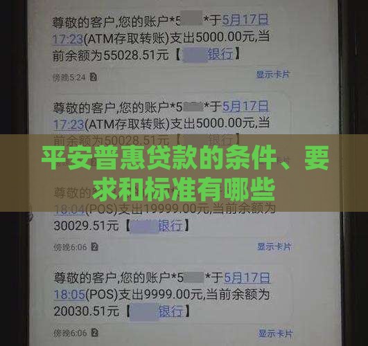 平安普惠贷款的条件