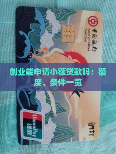 创业能申请小额贷款吗