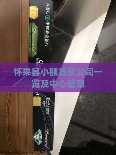 怀来县小额贷款