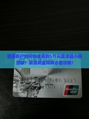 夏津县小额贷款