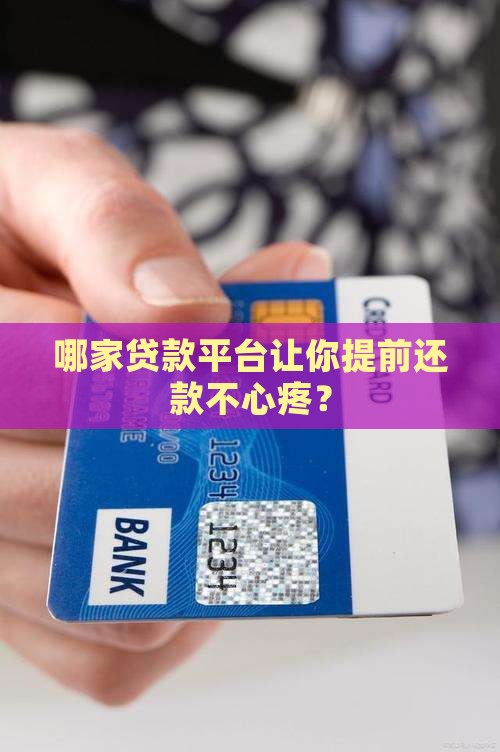可以提前还款的贷款平台
