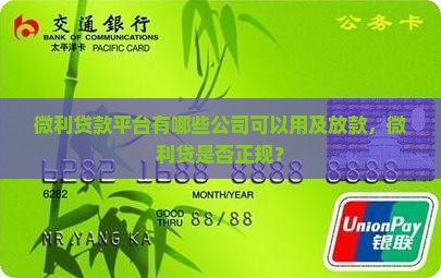 微利贷款平台有哪些公司
