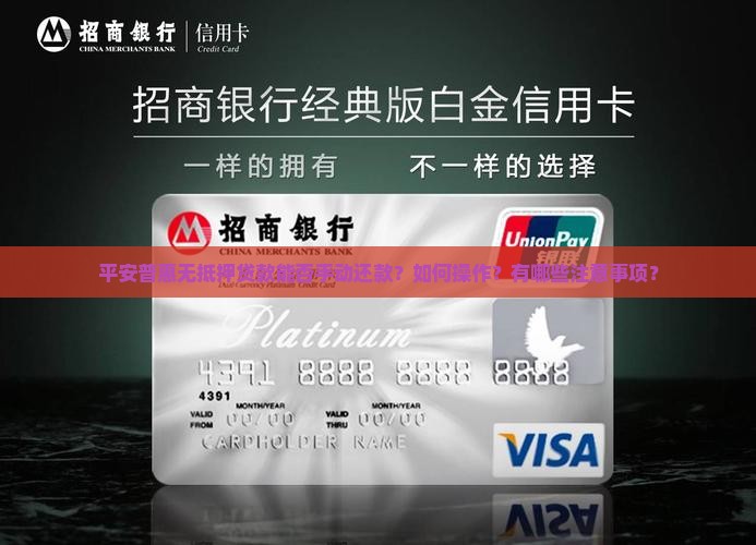平安普惠无抵押贷款能手动还款吗