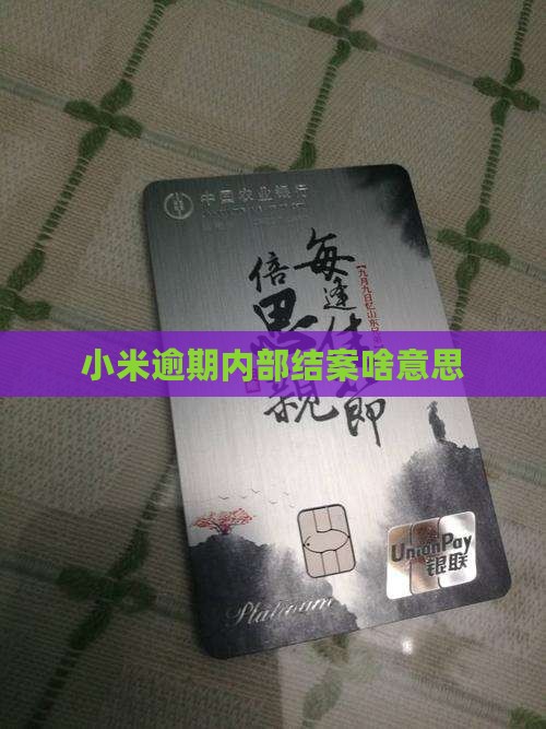 小米贷款内部结案啥意思