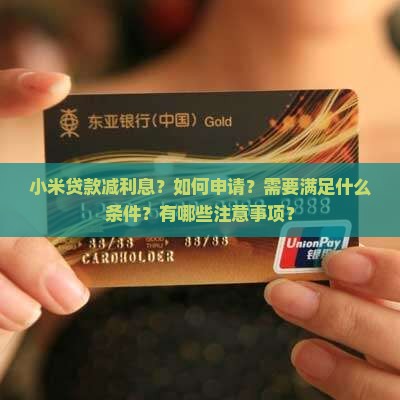 小米贷款减利息
