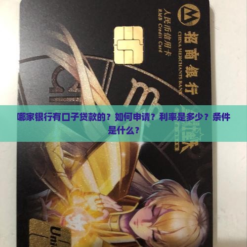 哪家银行有口子贷款的