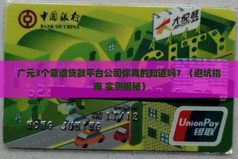 广元哪里有贷款平台公司