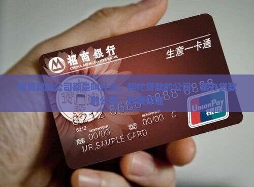 帮贷款的公司都是叫什么