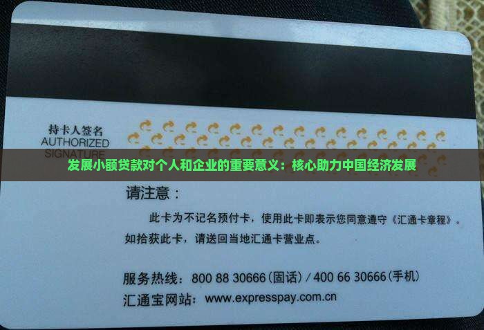 发展小额贷款的意义