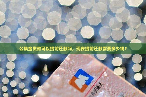 公集金贷款可以提前还款吗