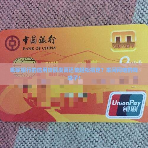 哪个银行信用贷款额度高且好申请