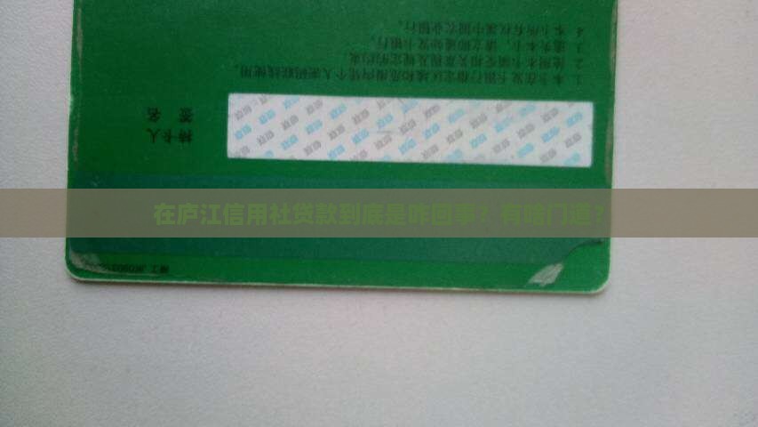 庐江信用社贷款怎么贷的