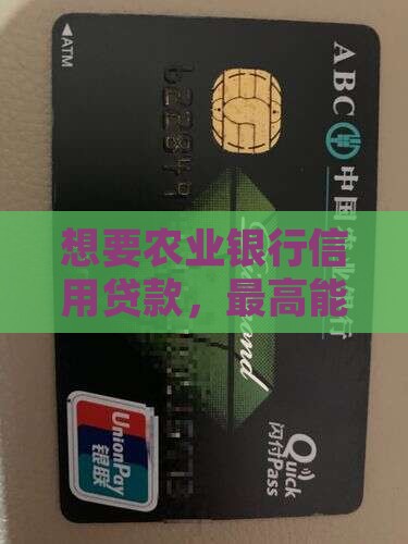 农行信用贷款最多多少