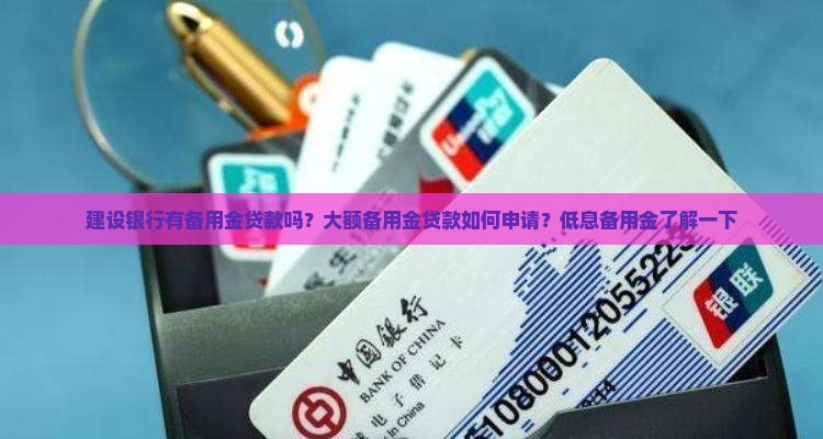 建设银行有备用金贷款吗