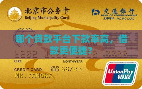 哪个贷款平台下款率高点