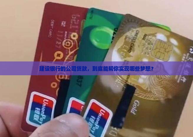 建设银行公司贷款业务详情
