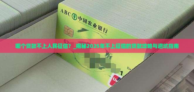 哪个贷款不上人民征信 哪个贷款不上人民征信