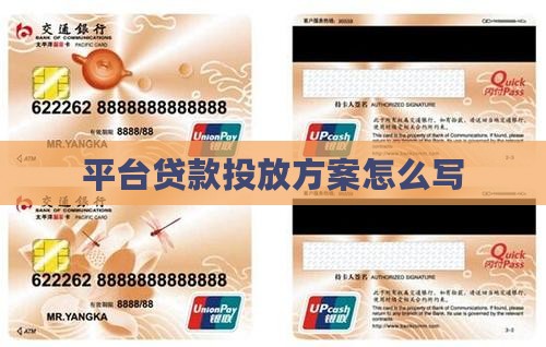 平台贷款投放方案怎么写