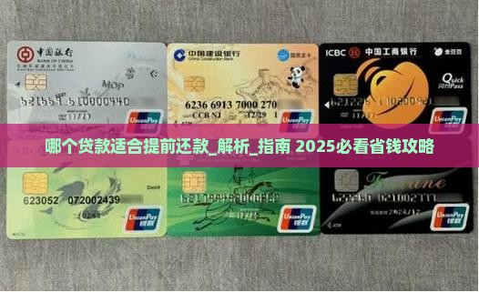哪个贷款适合提前还款
