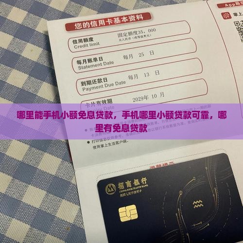 哪里能手机小额免息贷款