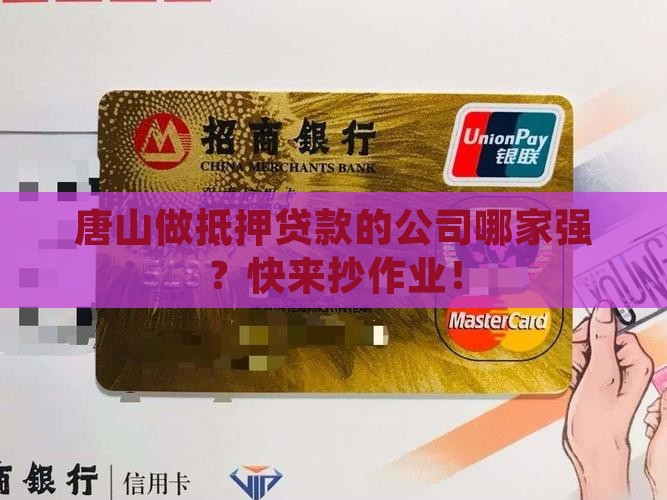 唐山做抵押贷款的公司有哪些