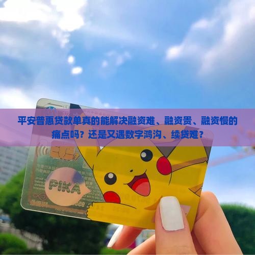 平安普惠贷款单
